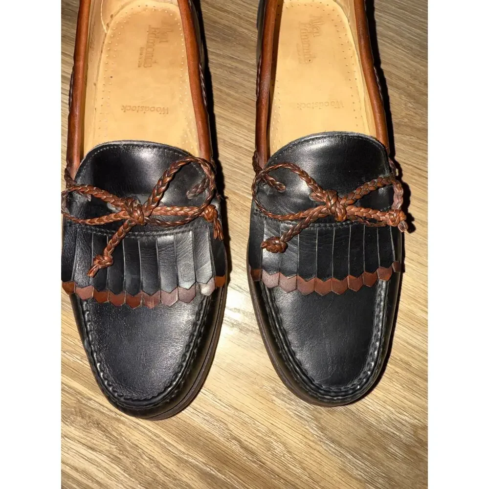 Allen Edmonds Woodstock Black\Brown Loafer Dress Shoes Made in USA - size 10D